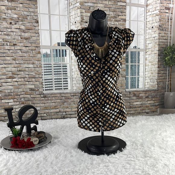 Women’s Apostrophe Multicolored Polka Dot Sleeveless Button Up Blouse (xl) EB12 - Picture 1 of 9